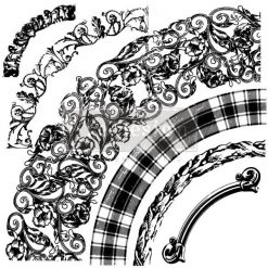 Prima Re-Design Wholesale Curved Accents Stamp Redesign Decor Clear-Cling Stamp