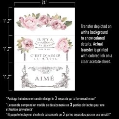 Prima Re-Design Decor Transfers Dans La Vie Transfer Redesign With Prima – DESIGN SIZE 25″ X 35″, CUT INTO 3 SHEETS 11 Prima Re-Design Decor Transfers Dans La Vie Transfer Redesign With Prima – DESIGN SIZE 25″ X 35″, CUT INTO 3 SHEETS