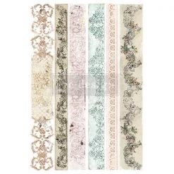Prima Re-Design Decor Transfers Distressed Borders II Transfer Redesign With Prima - Total Sheet Size: 24″ X 35″, CUT INTO 3 SHEETS