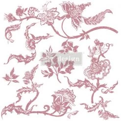 Prima Re-Design Wholesale Distressed Floral Parts Stamp Redesign Decor Clear-Cling Stamp