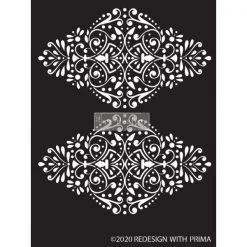 Prima Re-Design Dotted Flourish Stencil Redesign With Prima Size 9"×13.5"