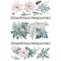 Prima Re-Design Evergreen Florals Transfer Redesign With Prima - Sheet Size: 24″ X 35″, Cut Into 3 Sheets