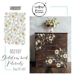 Prima Re-Design Goldenrod Florals – TOTAL SHEET SIZE 24″X35″, CUT INTO 3 SHEETS Decor Transfers