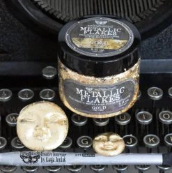 Prima Re-Design Gold Metallic Flakes Art Ingredients - 1 Jar