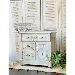 Prima Re-Design Gray Wolf Transfer Redesign With Prima – TOTAL SHEET SIZE 24″X35″, CUT INTO 3 SHEETS Decor Transfers