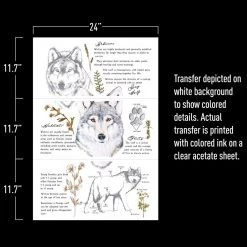 Prima Re-Design Gray Wolf Transfer Redesign With Prima – TOTAL SHEET SIZE 24″X35″, CUT INTO 3 SHEETS Wholesale