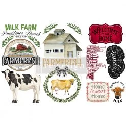 Prima Re-Design Decor Transfers Home & Farm Mini-Transfer - Total Sheet Size: 6″ X 12″, CUT INTO 3 SHEETS