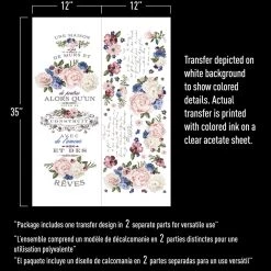 Prima Re-Design Lavender Bush Transfer Redesign With Prima- Design Size 22″ X 30″, CUT INTO 3 SHEETS Wholesale