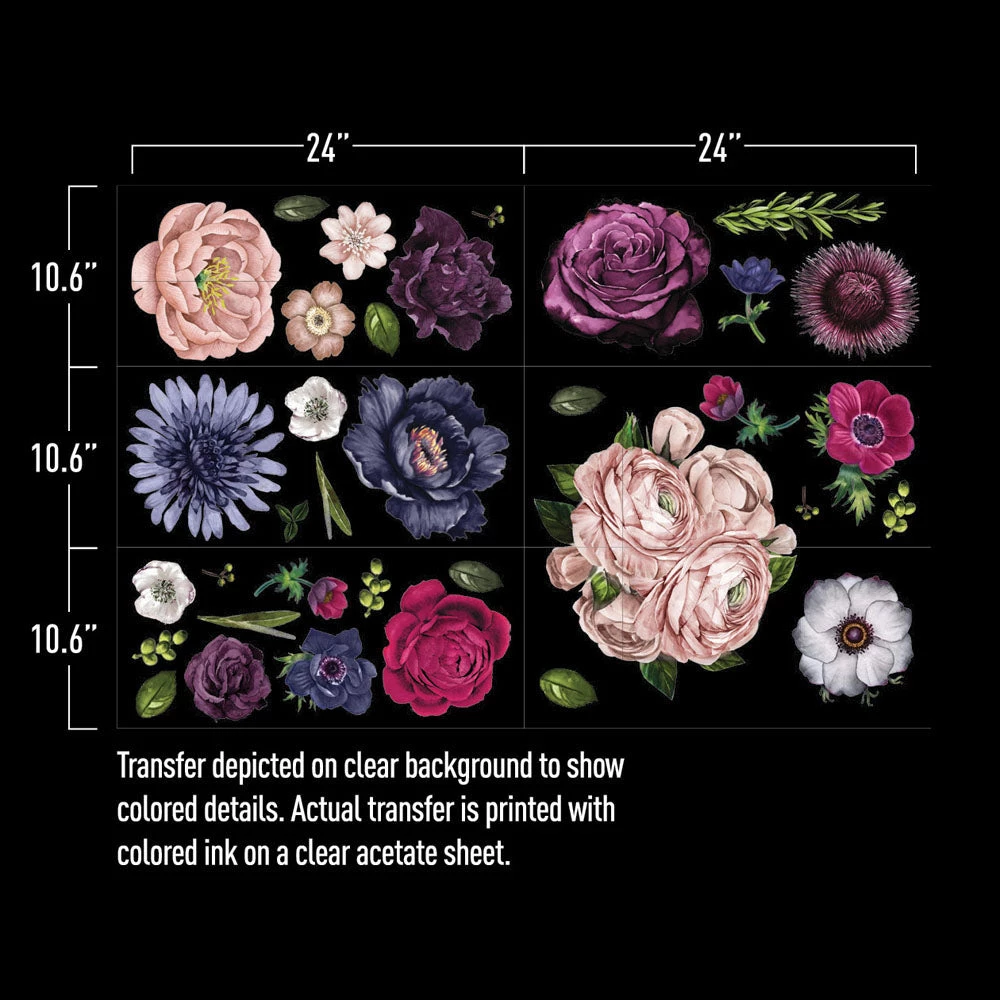 Prima Re-Design Lush Floral II REDESIGN DECOR TRANSFERS – TOTAL SHEET SIZE 48″ X 32″, CUT INTO 6 SHEETS 12 Prima Re-Design Lush Floral II REDESIGN DECOR TRANSFERS – TOTAL SHEET SIZE 48″ X 32″, CUT INTO 6 SHEETS