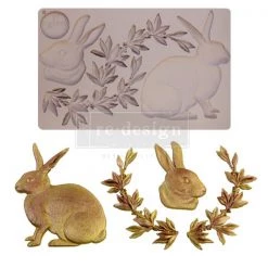 Prima Re-Design Meadow Hare Silicone Mold Redesign With Prima Decor Mould