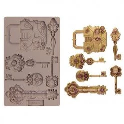 Prima Re-Design Mechanical Lock & Keys Silicone Mold Redesign With Prima Decor Mould Decor Moulds