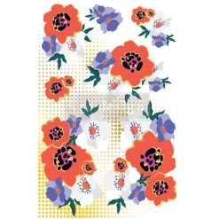 Prima Re-Design CeCe Modernist Floral Transfer - Total Sheet Size: 24″ X 35″, CUT INTO 2 SHEETS Decor Transfers