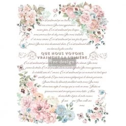 Prima Re-Design Wholesale Pure Light Floral Transfer Redesign With Prima – TOTAL SHEET SIZE 24″X35″, CUT INTO 3 SHEETS