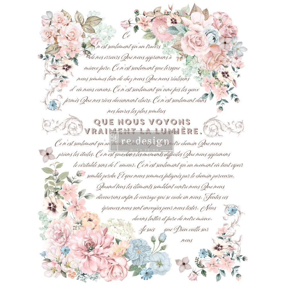 Prima Re-Design Wholesale Pure Light Floral Transfer Redesign With Prima – TOTAL SHEET SIZE 24″X35″, CUT INTO 3 SHEETS 3 Prima Re-Design Wholesale Pure Light Floral Transfer Redesign With Prima – TOTAL SHEET SIZE 24″X35″, CUT INTO 3 SHEETS