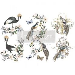 Prima Re-Design Decor Transfers Rare Birds Mini-Transfer Redesign With Prima Total Sheet Size: 6″ X 12″