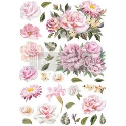Prima Re-Design Decor Transfers Rose Quartz Transfer - Total Sheet Size: 24″ X 35″