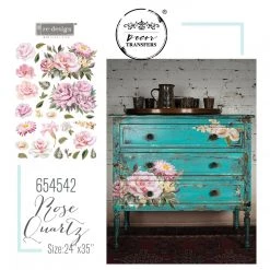 Prima Re-Design Decor Transfers Rose Quartz Transfer - Total Sheet Size: 24″ X 35″