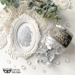 Prima Re-Design Prima Metallics And Metallic Flakes Silver Metallic Flakes Art Ingredients – 1 Jar
