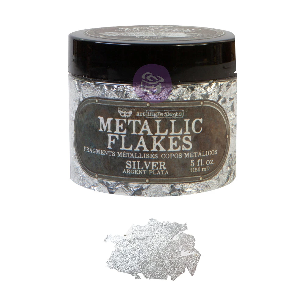 Prima Re-Design Silver Metallic Flakes Art Ingredients – 1 Jar Wholesale 4 Prima Re-Design Silver Metallic Flakes Art Ingredients – 1 Jar Wholesale