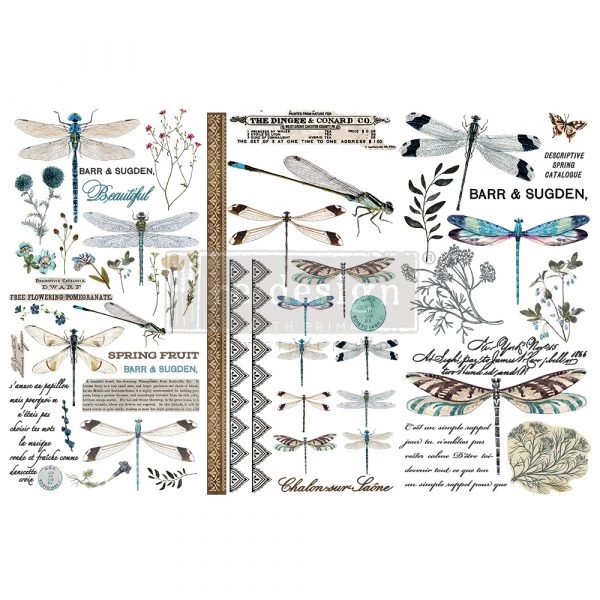 Prima Re-Design Spring Dragonfly Mini-Transfer Redesign With Prima Total Sheet Size: 6″ X 12″ Decor Transfers 3 Prima Re-Design Spring Dragonfly Mini-Transfer Redesign With Prima Total Sheet Size: 6″ X 12″ Decor Transfers