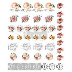 Prima Re-Design Wholesale Vintage Rose Redesign With Prima Knob Transfer 8.5" X 10.5" Sheet
