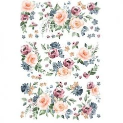 Prima Re-Design Watercolor Bloom Transfer Redesign With Prima - TOTAL SHEET SIZE 24″X35″, CUT INTO 3 SHEETS