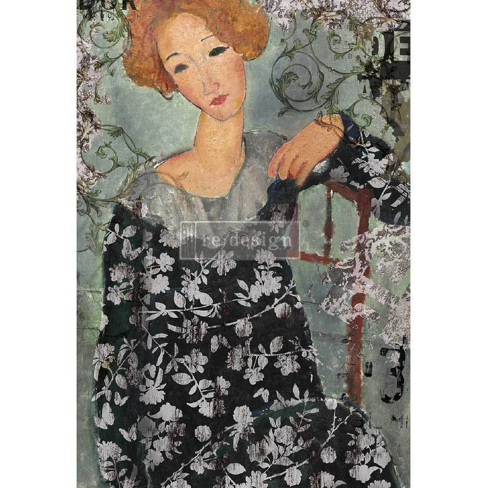 Whimsical Lady A1 Decoupage Rice Paper Redesign With Prima 4 Whimsical Lady A1 Decoupage Rice Paper Redesign With Prima