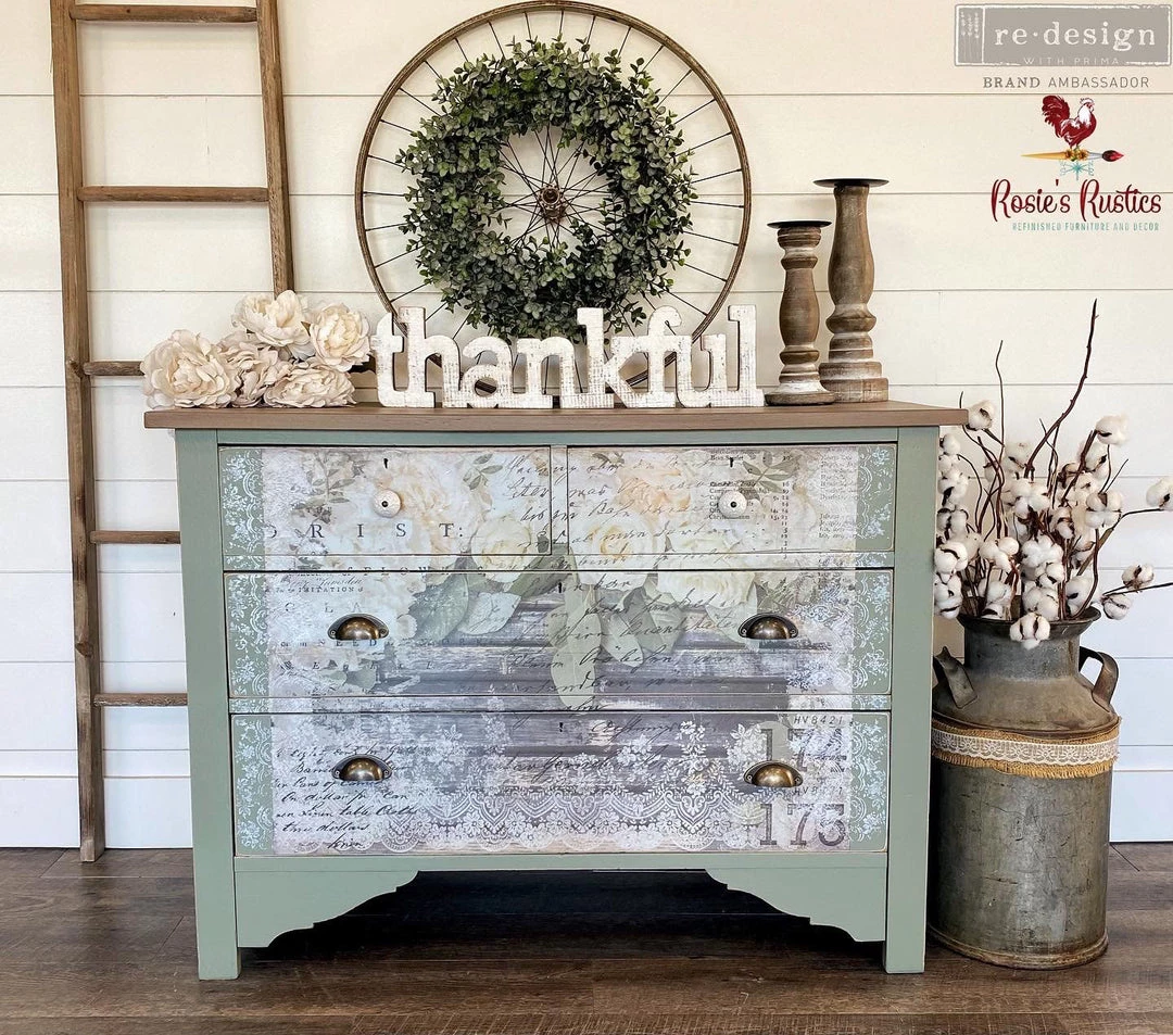 Prima Re-Design White Fleur Transfer Redesign With Prima - Total Sheet Size: 24″ X 35″, CUT INTO 3 SHEETS Decor Transfers 5 Prima Re-Design White Fleur Transfer Redesign With Prima - Total Sheet Size: 24″ X 35″, CUT INTO 3 SHEETS Decor Transfers