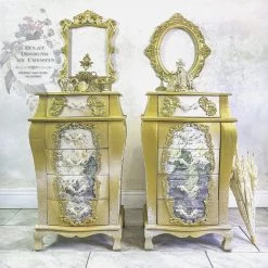 Prima Re-Design White Fleur Transfer Redesign With Prima - Total Sheet Size: 24″ X 35″, CUT INTO 3 SHEETS Decor Transfers