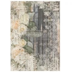 Prima Re-Design White Fleur Transfer Redesign With Prima - Total Sheet Size: 24″ X 35″, CUT INTO 3 SHEETS Decor Transfers
