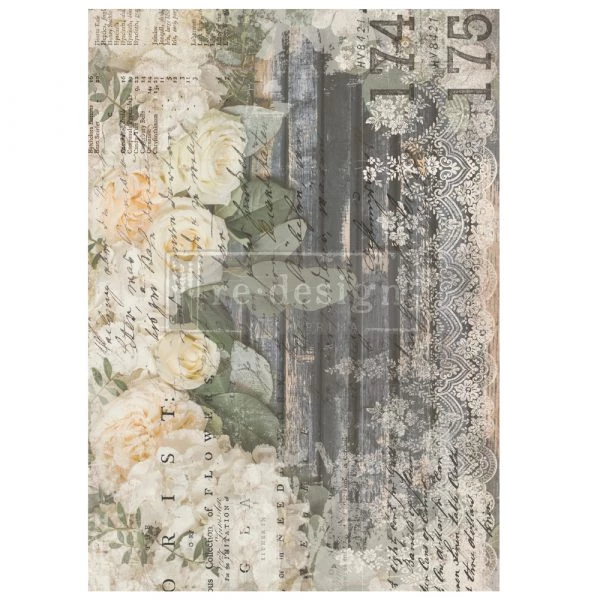 Prima Re-Design White Fleur Transfer Redesign With Prima - Total Sheet Size: 24″ X 35″, CUT INTO 3 SHEETS Decor Transfers 3 Prima Re-Design White Fleur Transfer Redesign With Prima - Total Sheet Size: 24″ X 35″, CUT INTO 3 SHEETS Decor Transfers